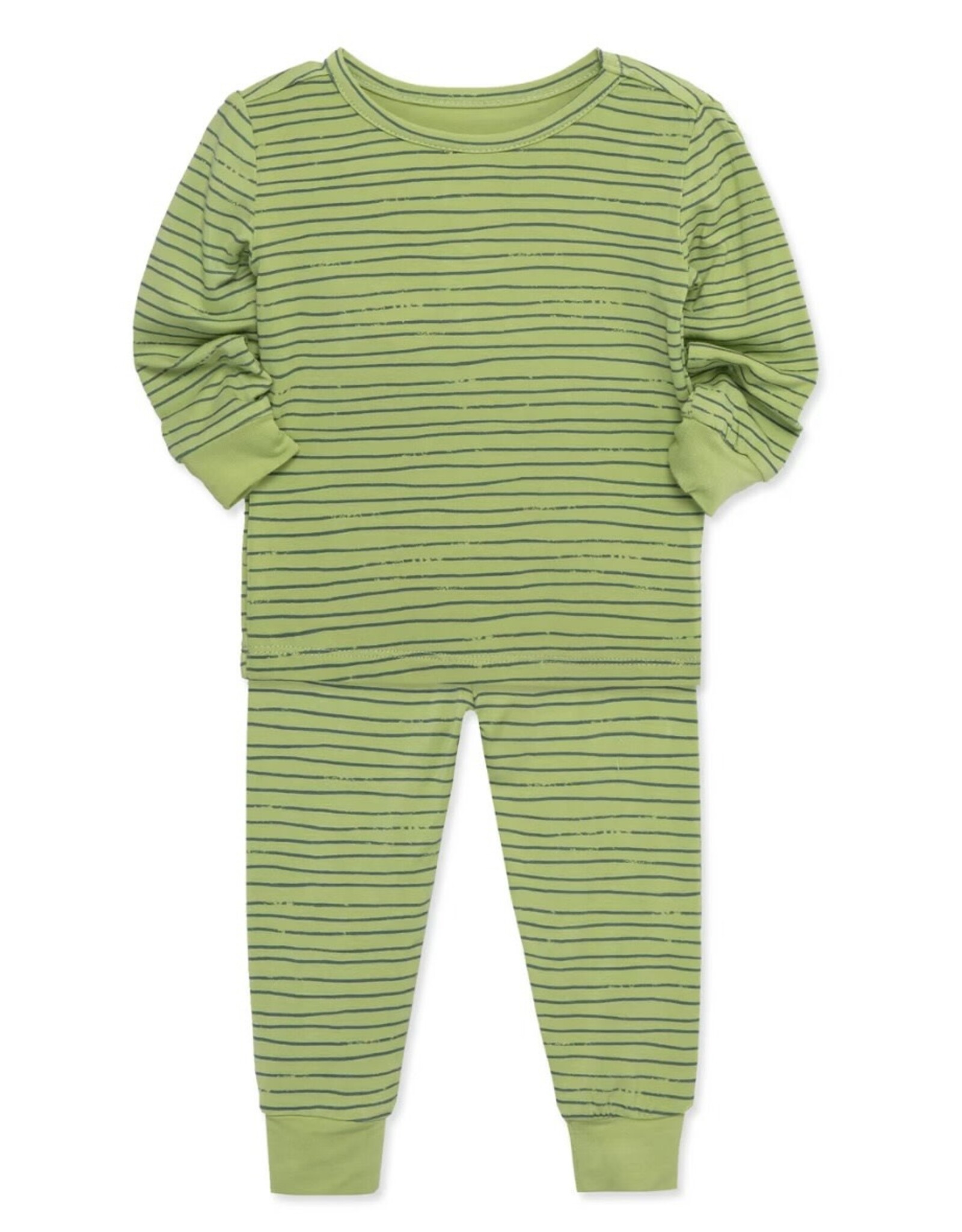 Little Me Little Me- Pistacio Stripe Bamboo PJ