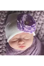 ILYBEAN Ilybean - Purple Silk Rose with Pearl Hats Nursery Beanie