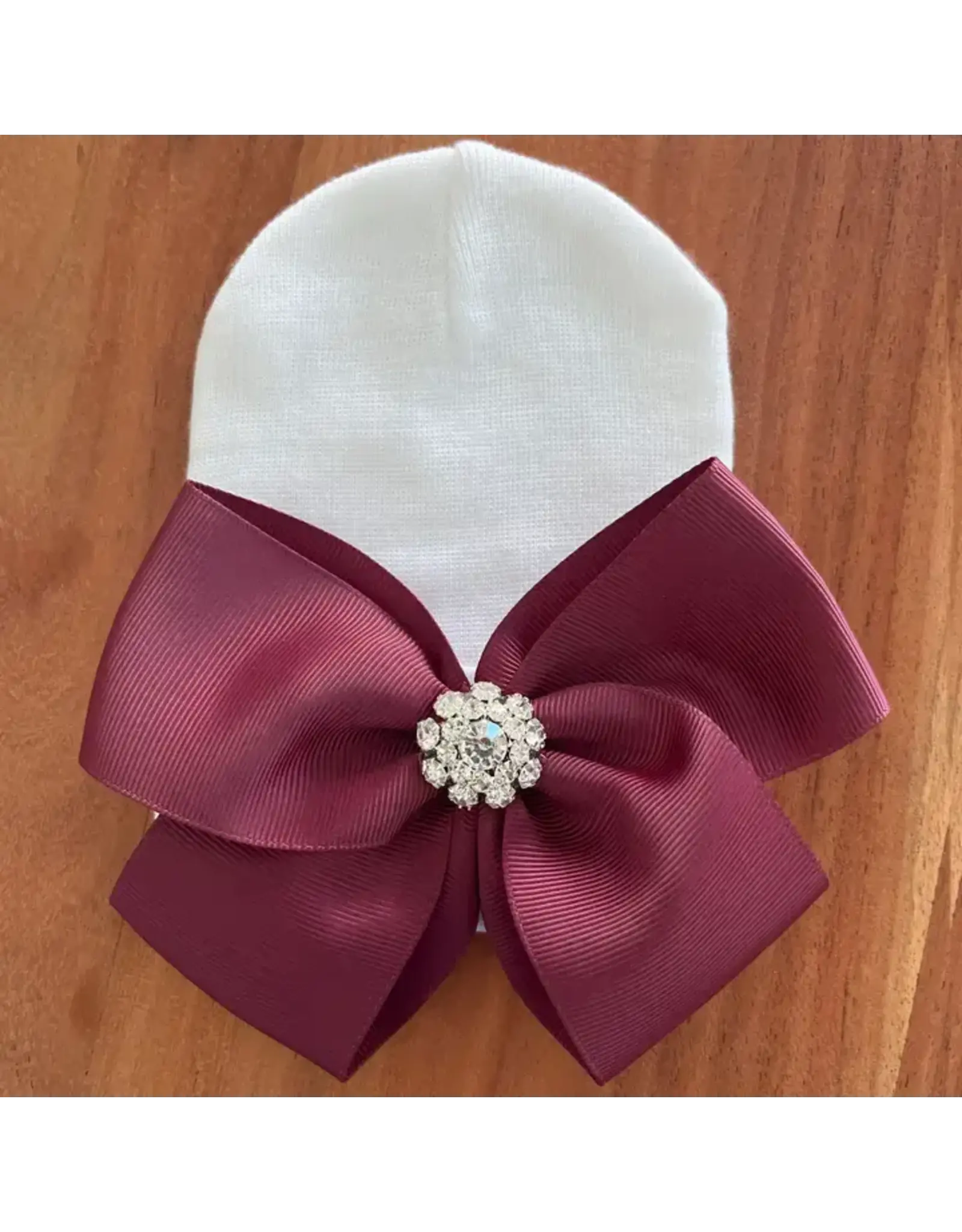 ILYBEAN Ilybean - Burgundy Bow Nursery Beanie
