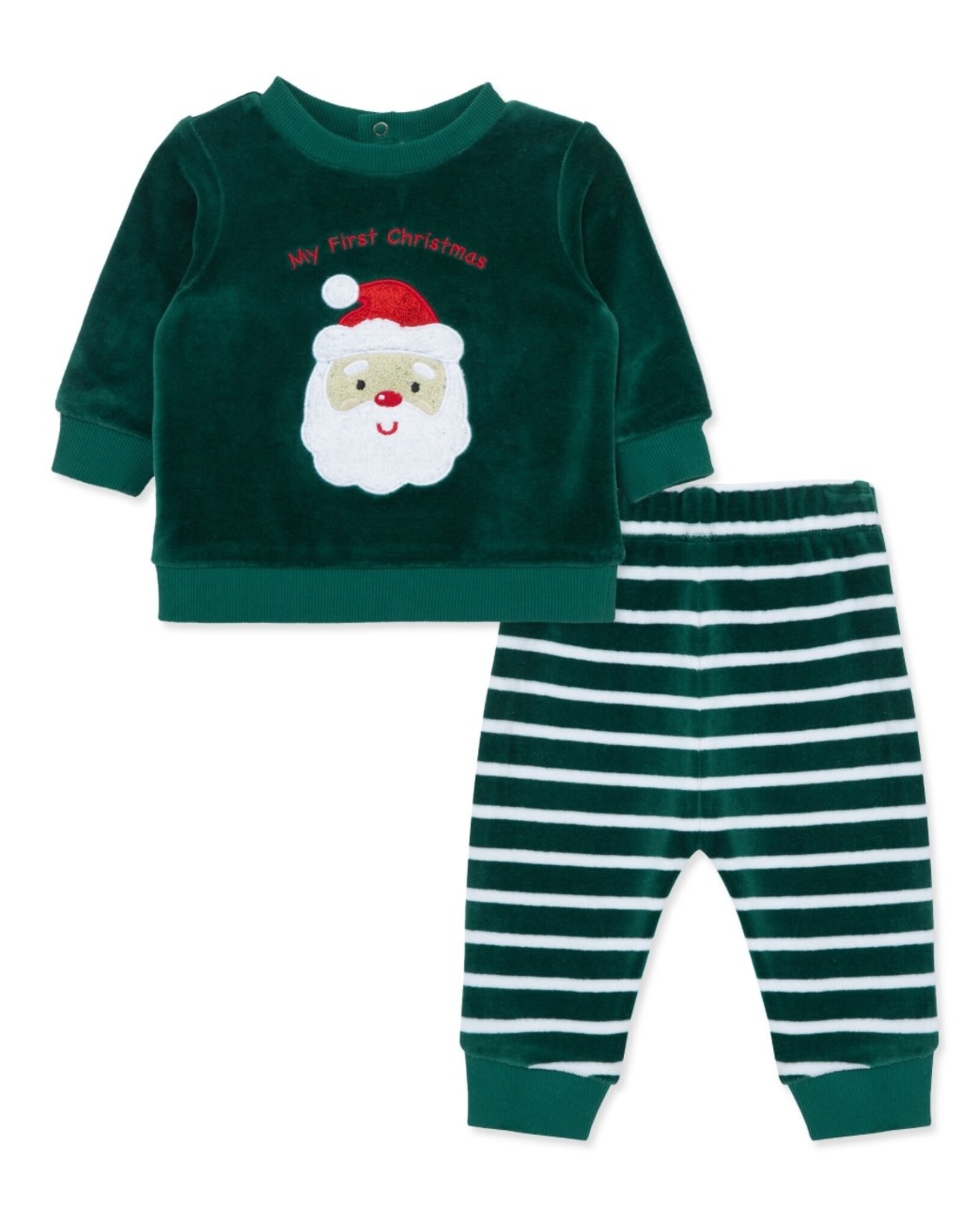 Little Me Little Me- Santa Pant Set