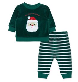 Little Me Little Me- Santa Pant Set