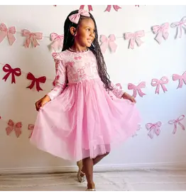 Sweet Wink- Coquette Bow Long Sleeve Tutu Dress