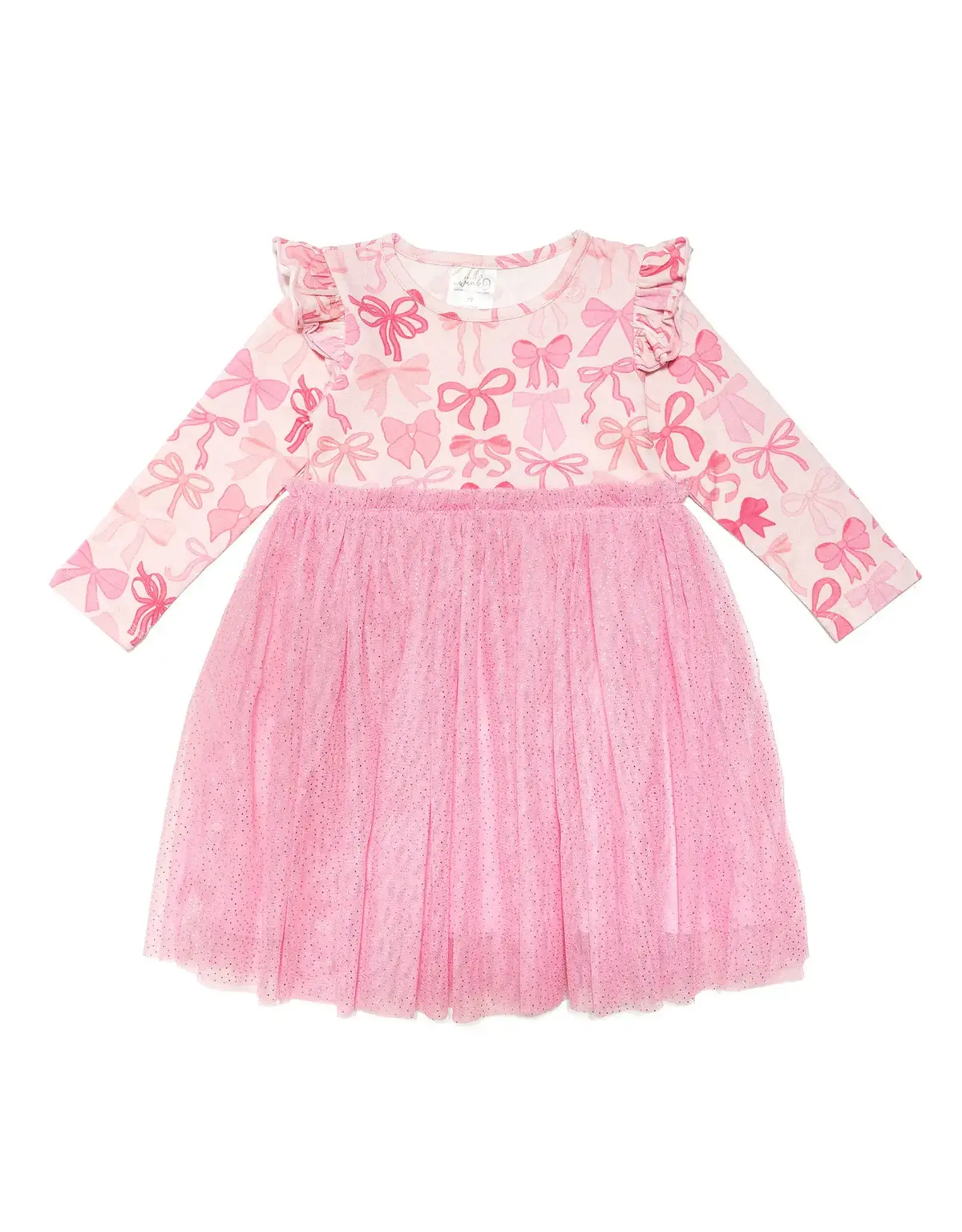 Sweet Wink- Coquette Bow Long Sleeve Tutu Dress