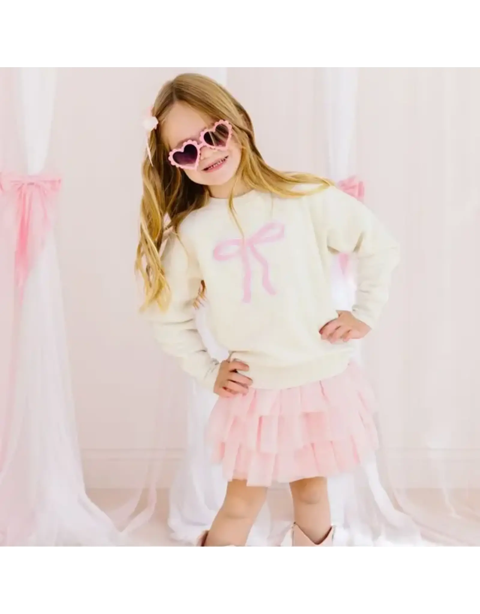 Sweet Wink- Coquette Bow Patch Sweatshirt