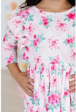 Mila & Rose Mila & Rose- Gingham Bows Ruffle Twirl Dress