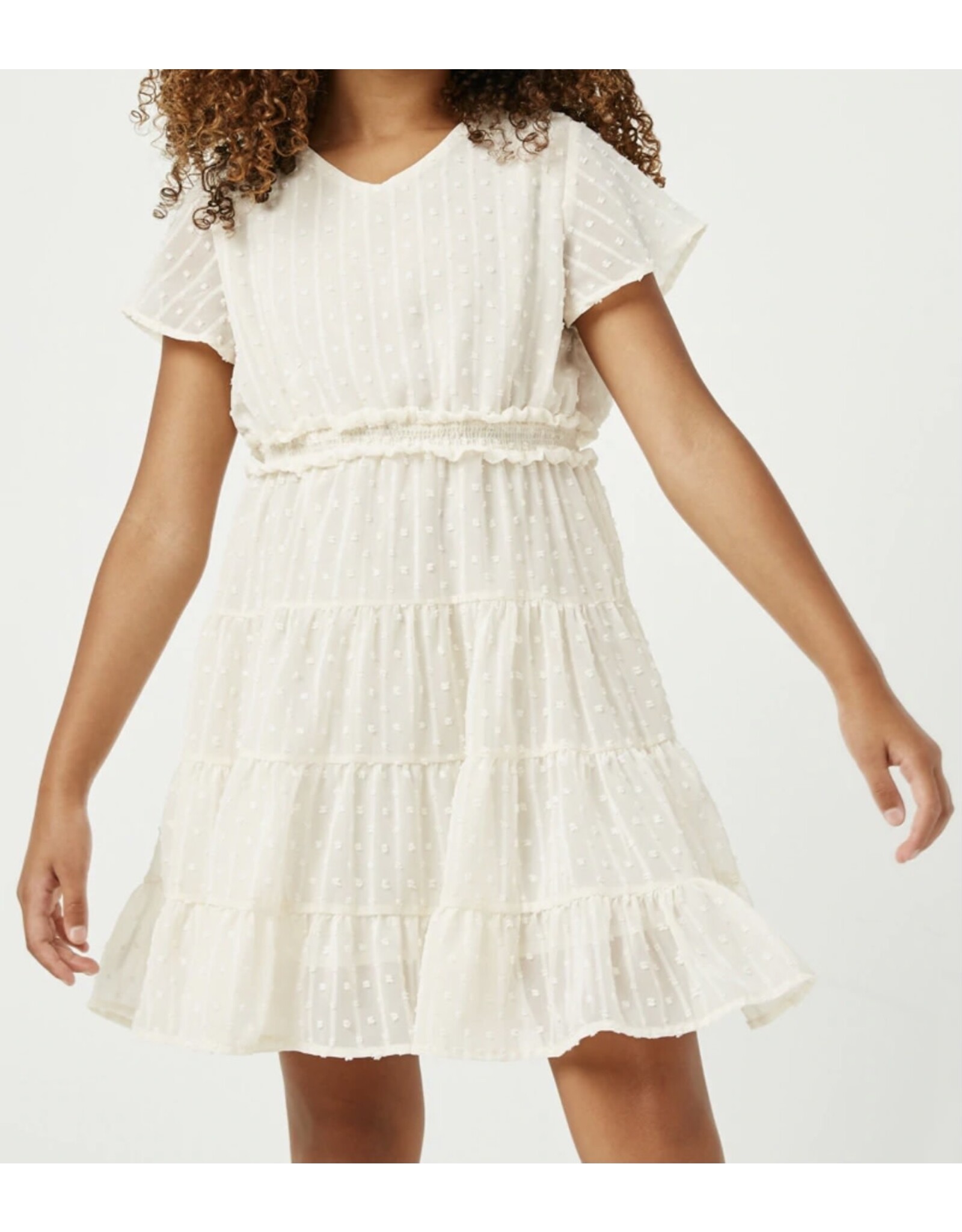 Hayden- Cream Tiered Waist Dress