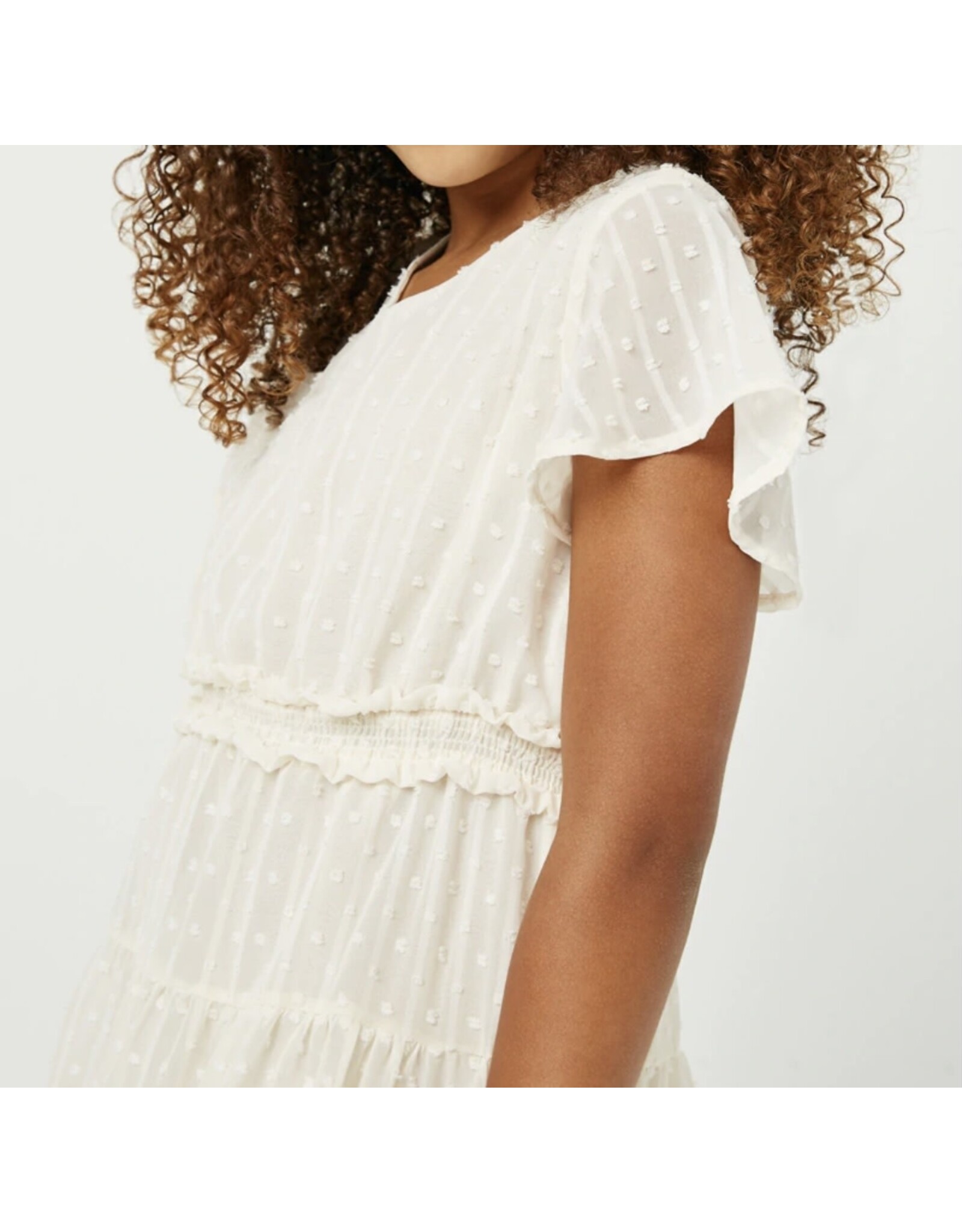Hayden- Cream Tiered Waist Dress