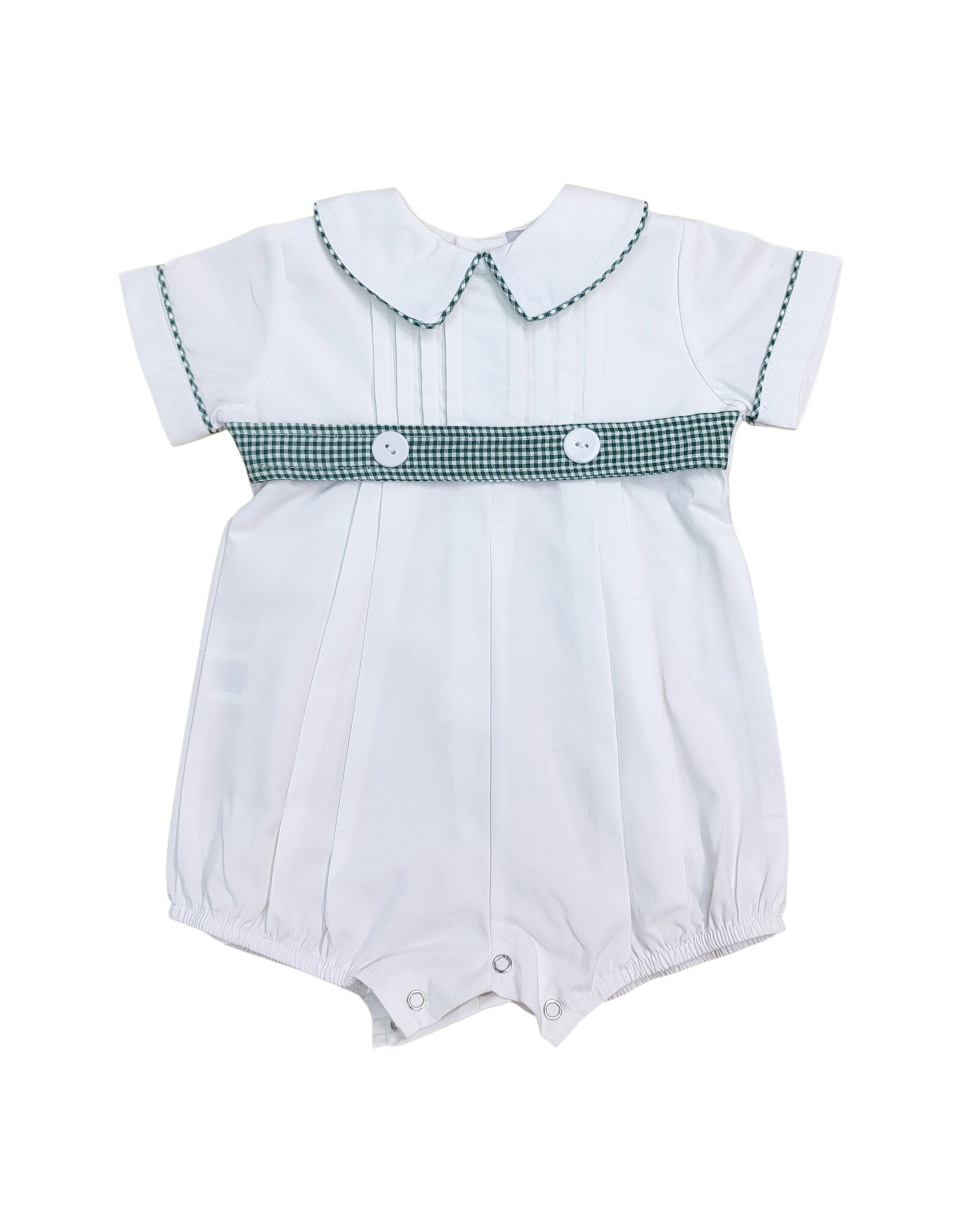 Sweet Dreams- White/Green Gingham Pleated Belt Bubble