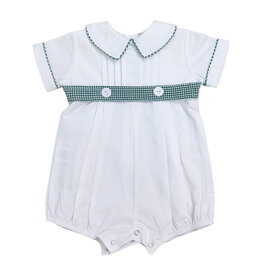 Sweet Dreams- White/Green Gingham Pleated Belt Bubble