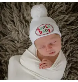 ILYBEAN Ily Bean- White Santa Baby Pom Nursery Beanie
