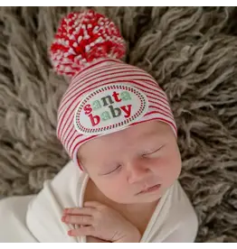 ILYBEAN Ily Bean- Striped Santa Baby Pom Nursery Beanie