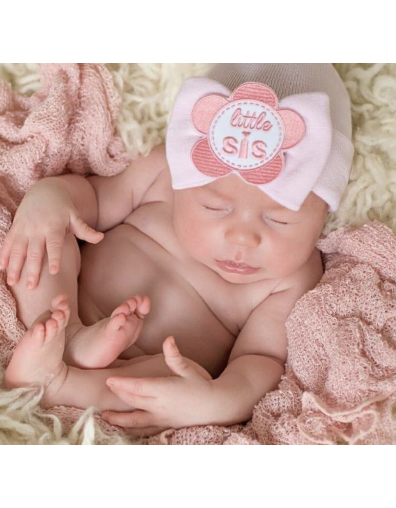 ILYBEAN Ilybean- Pink Bow Little Sis Nursery Beanie
