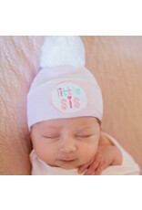 ILYBEAN Ilybean- Pink Little Sis w/ White Pom Nursery Beanie