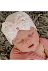 ILYBEAN Ily Bean- Pink Hat & Bow Pearl Lace Trim
