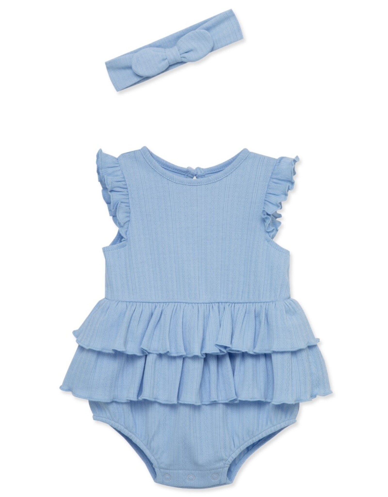 Little Me Little Me- Blue Knit Bubble Set