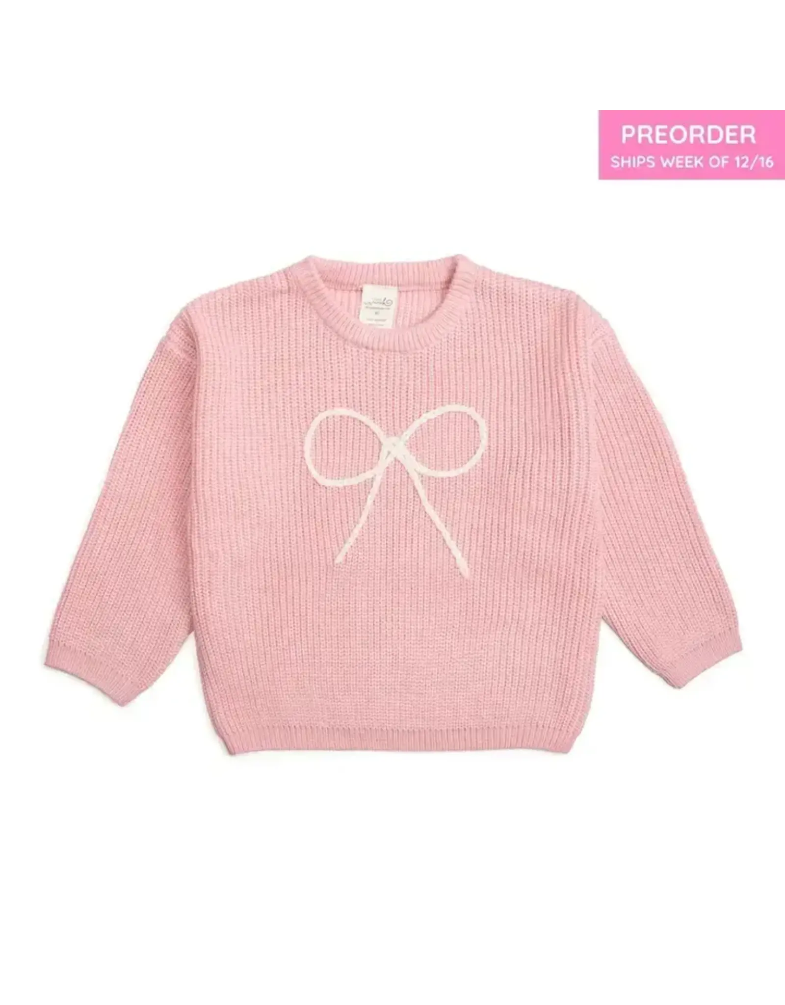 Sweet Wink- Bow Yarn Knit Sweater