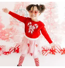 Sweet Wink- Candy Cane Patch Christmas Sweatshirt