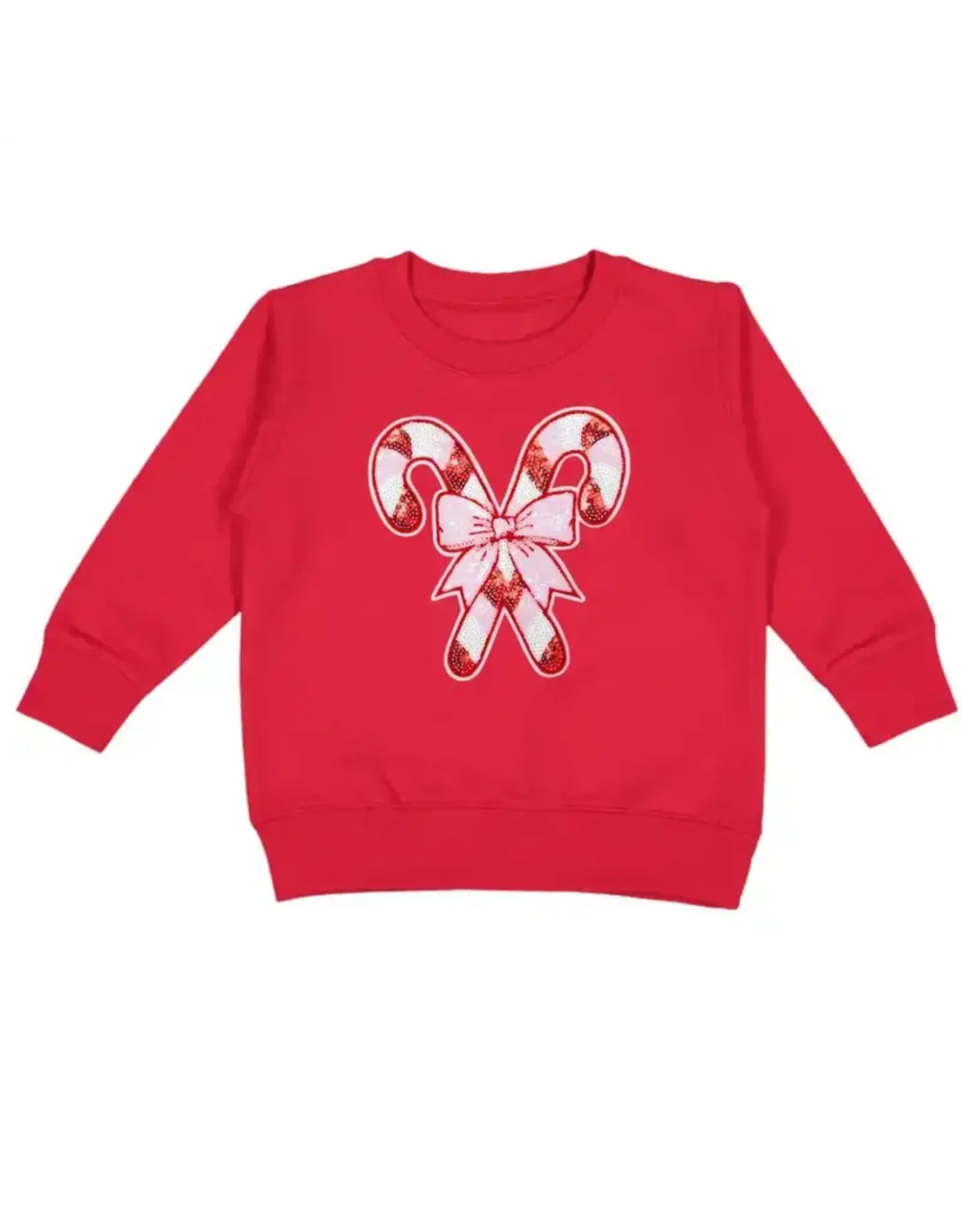 Sweet Wink- Candy Cane Patch Christmas Sweatshirt