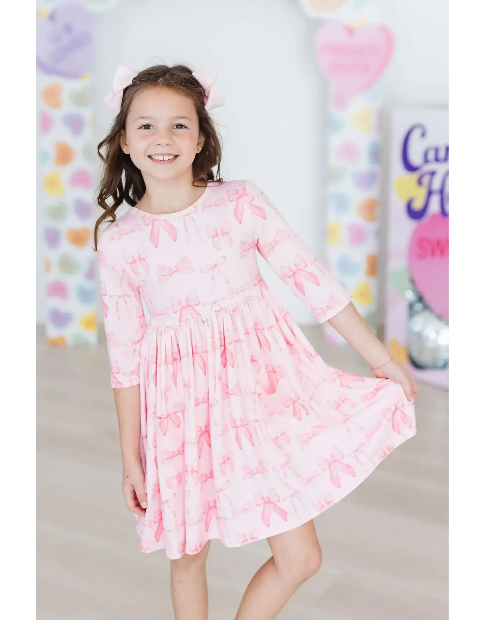 Mila & Rose Mila & Rose- Blushing Bows Twirl Dress