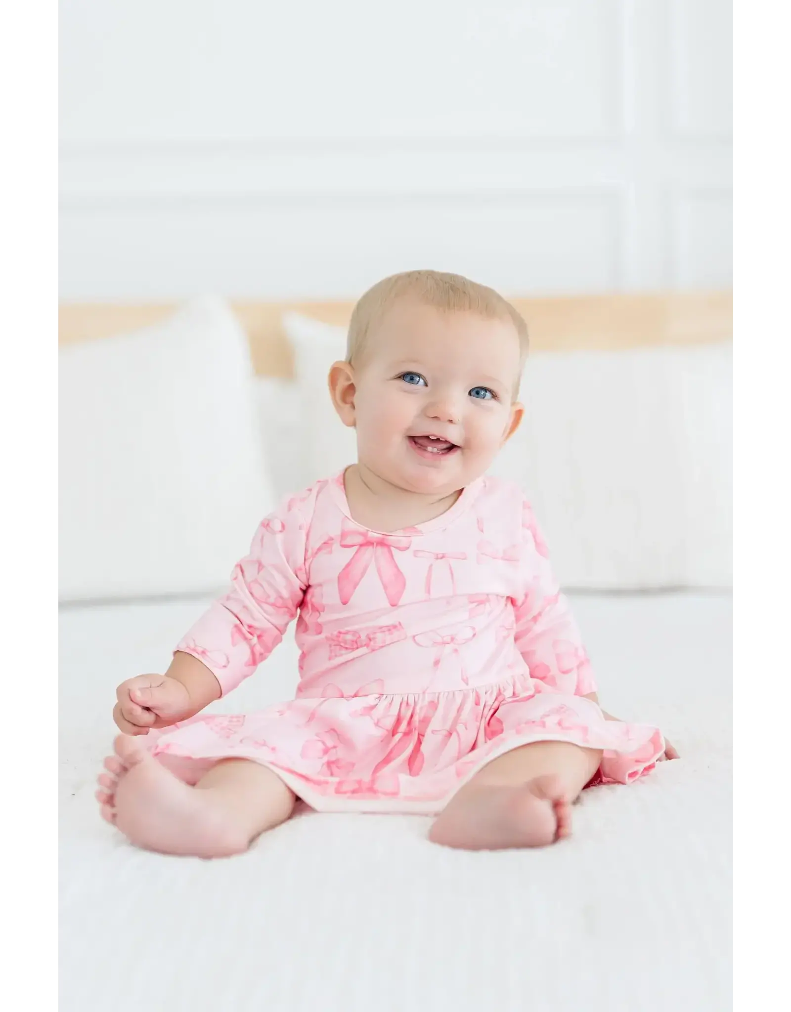 Mila & Rose Mila & Rose-  Blushing Bows Twirl Flutter Bodysuit