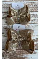 One Stop Bow Shop One Stop- Present Glitter Bow: Champagne