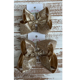 One Stop Bow Shop One Stop- Present Glitter Bow: Champagne
