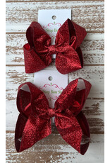 One Stop- Present Glitter Bow: Red