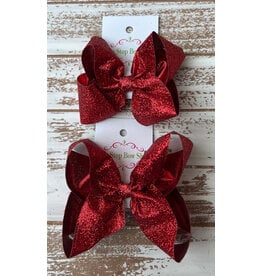 One Stop Bow Shop One Stop- Present Glitter Bow: Red