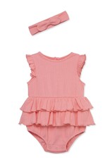 Little Me Little Me- Pink Knit Bubble Set