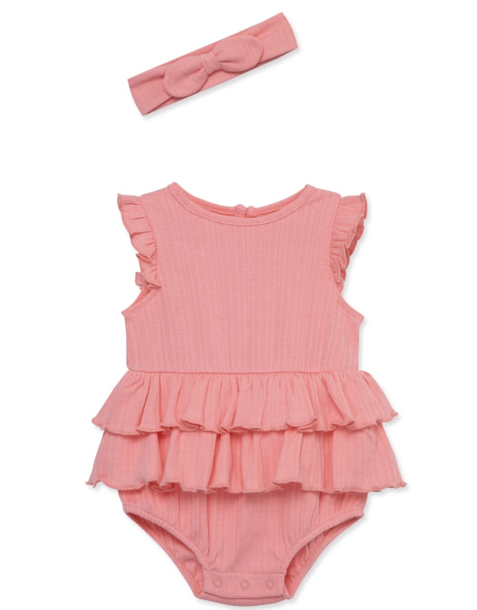 Little Me Little Me- Pink Knit Bubble Set