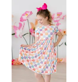 Mila & Rose Mila & Rose- Rainbow Ribbons Pocket Twirl Dress