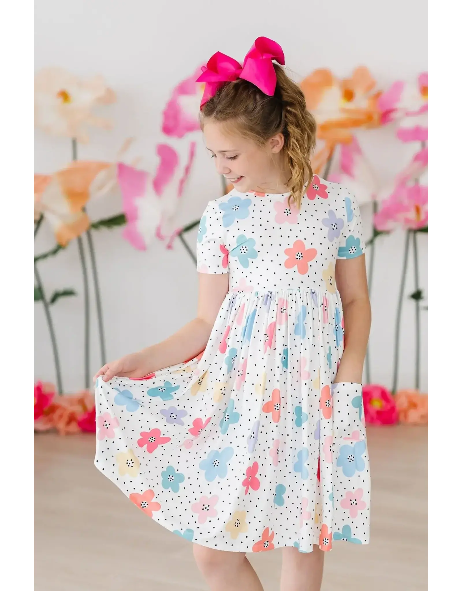 Mila & Rose Mila & Rose- Dots & Daisies Pocket Twirl Dress