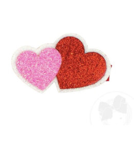 Wee Ones - Large Sequin Double Heart Hair Clip