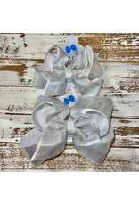 Wee Ones- White Mirror Dot & Grosgrain Overlay