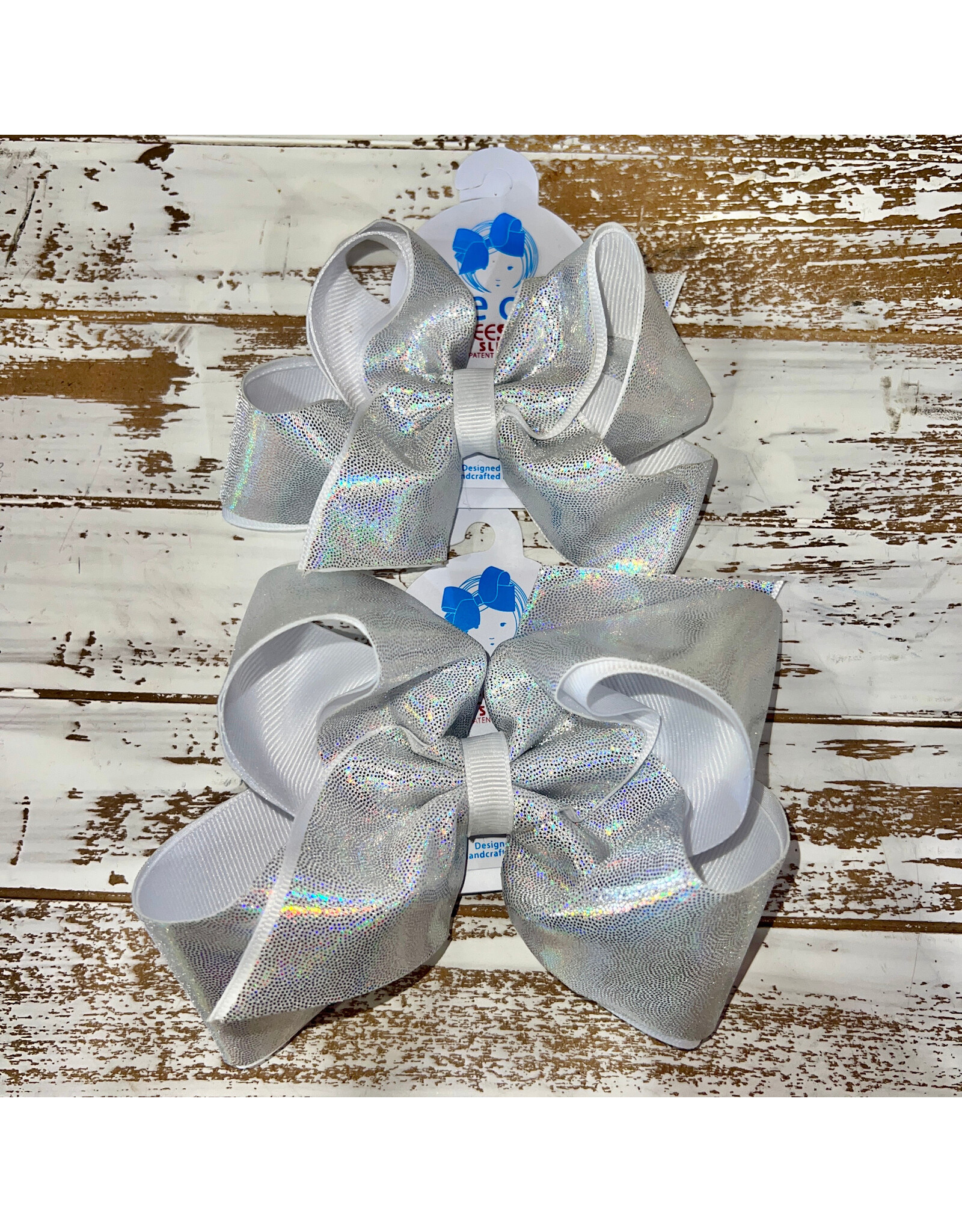 Wee Ones- White Mirror Dot & Grosgrain Overlay