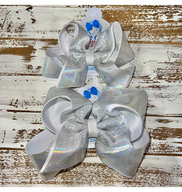 Wee Ones- White Mirror Dot & Grosgrain Overlay