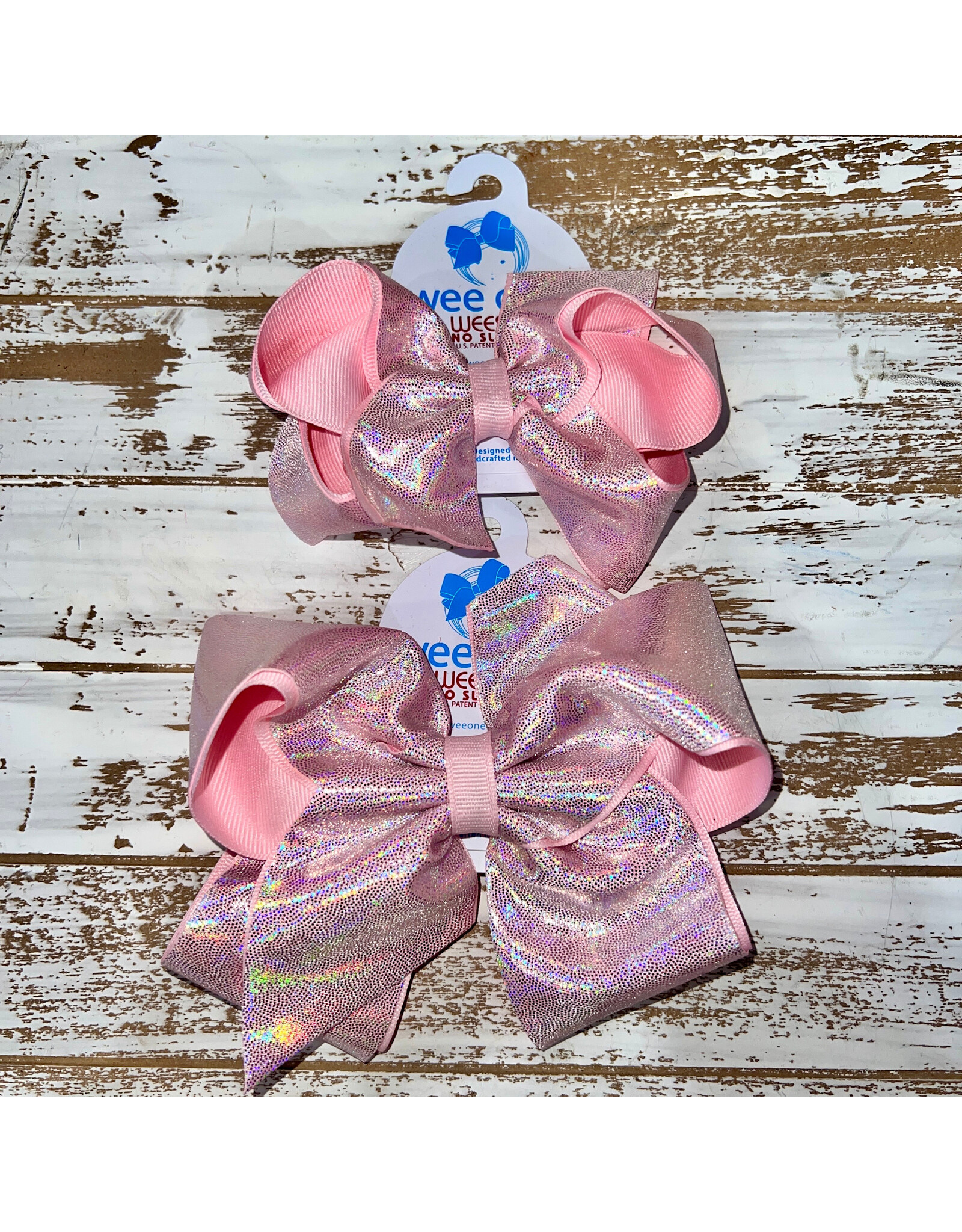 Wee Ones- Light Pink Mirror Dot & Grosgrain Overlay
