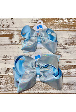 Wee Ones- Blue Mirror Dot & Grosgrain Overlay