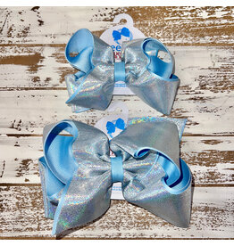 Wee Ones- Blue Mirror Dot & Grosgrain Overlay
