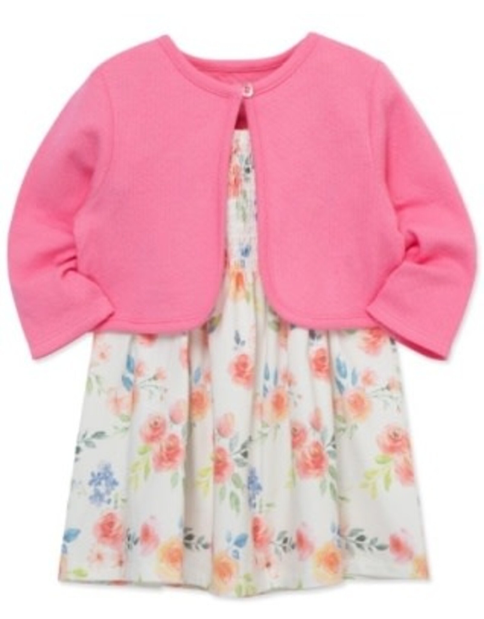 Little Me Little Me- Rose Knit Dress Set