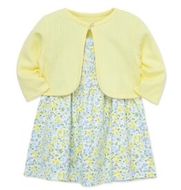 Little Me Little Me- Ditsy Floral Knit Dress Set