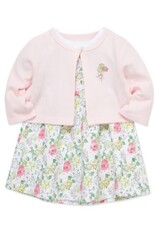 Little Me Little Me- Pink Bouquet Knit Dress Set