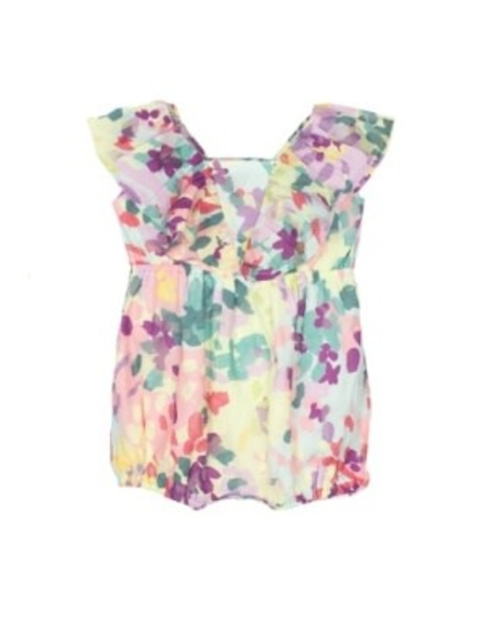Isobella & Chloe Isobella & Chloe- Multicolored Watercolor Romper
