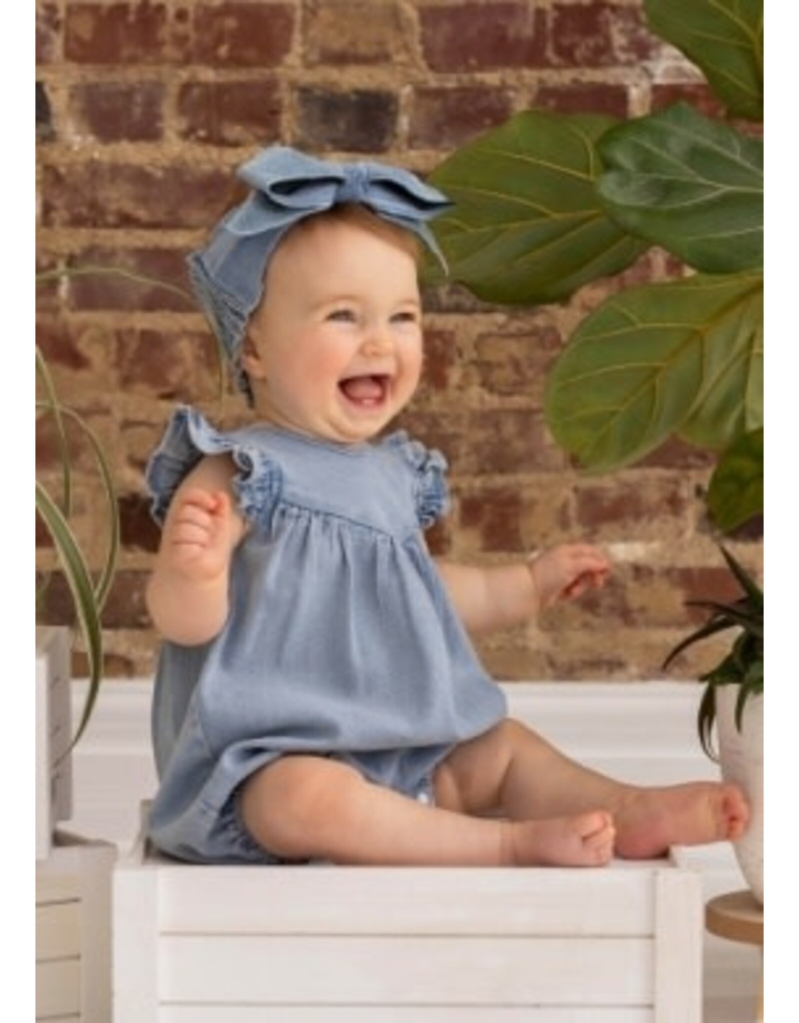 Mabel & Honey Mabel & Honey- Sunset Fields Denim Romper