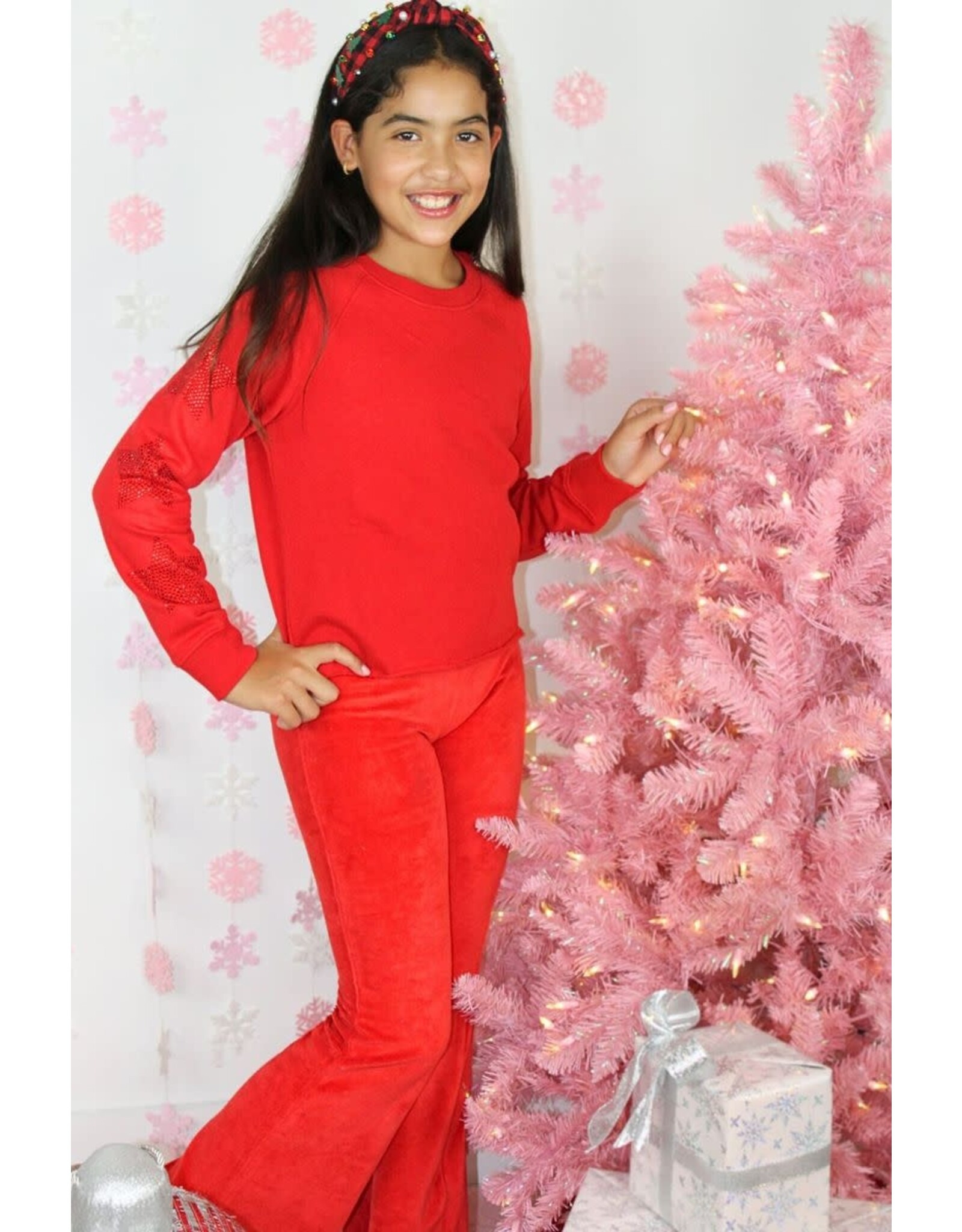 Paper Flowers- Red Star Rhinestone Sweatshirt