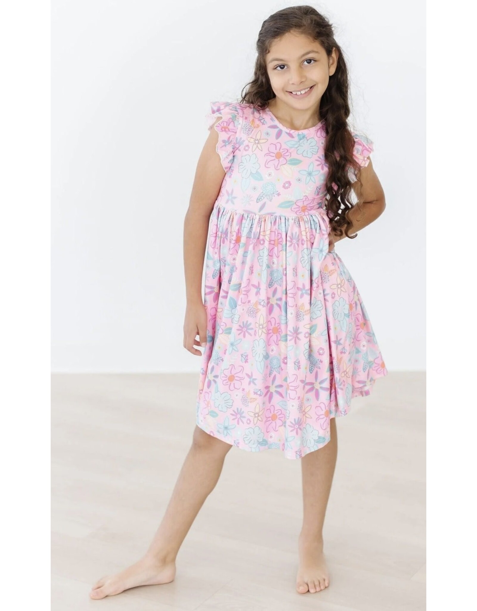 Mila & Rose Mila & Rose- Beachy Blooms Flutter Sleeve Twirl Dress