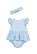 Little Me Little Me- Blue Breeze Eyelet Bubble Set