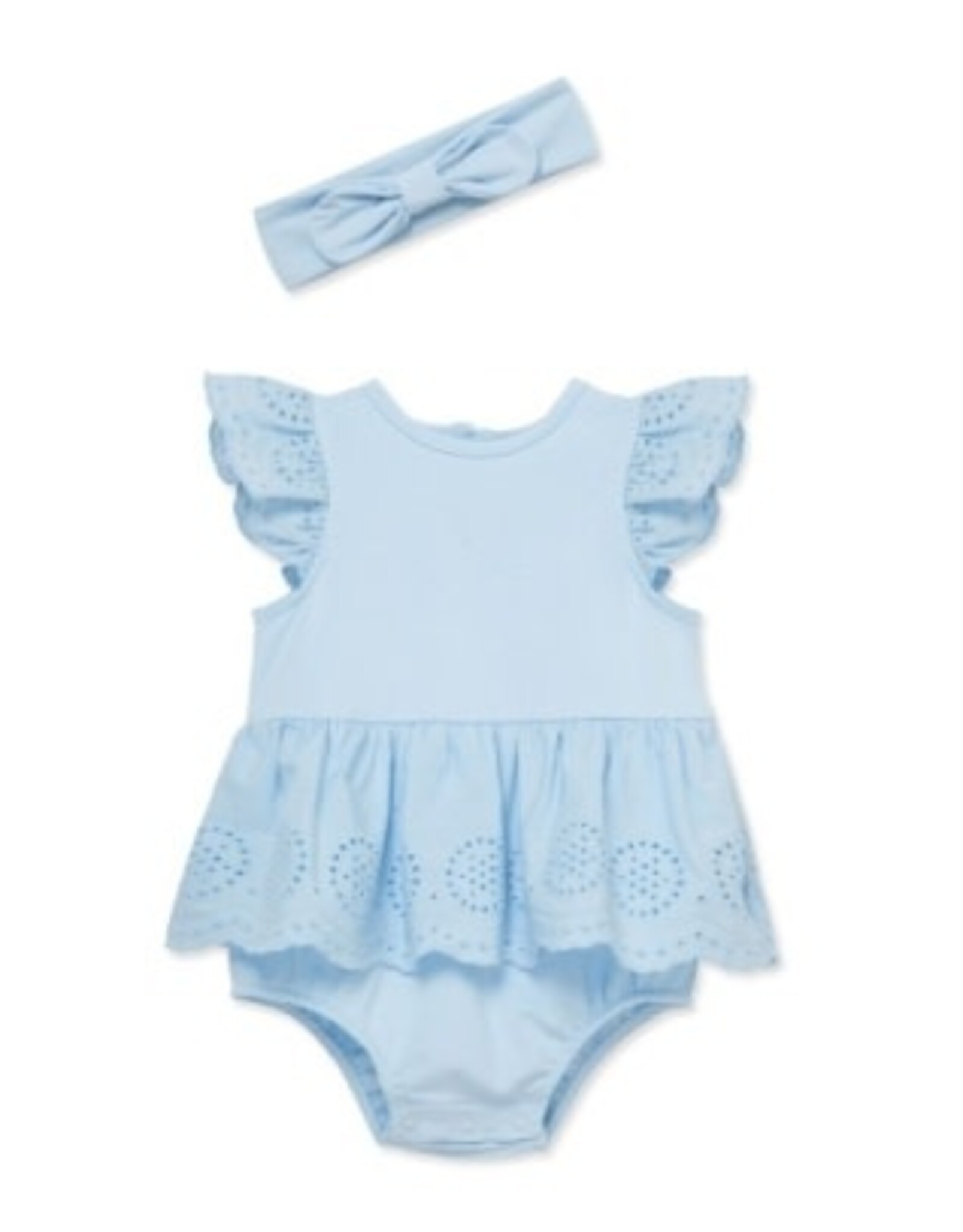 Little Me Little Me- Blue Breeze Eyelet Bubble Set