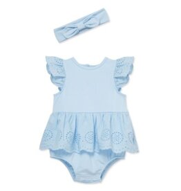 Little Me Little Me- Blue Breeze Eyelet Bubble Set