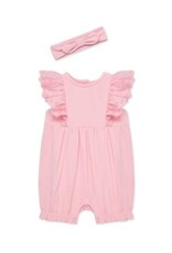 Little Me Little Me- Candy Eyelet Romper Set